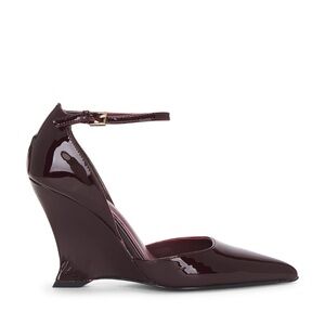 RAYE Glossy Maroon Wedges